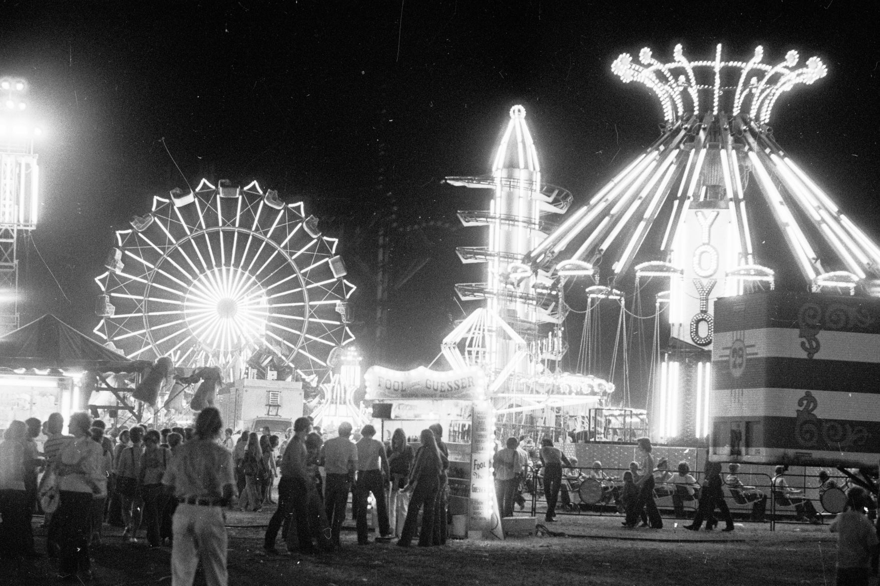 Fair rides at night, 1976